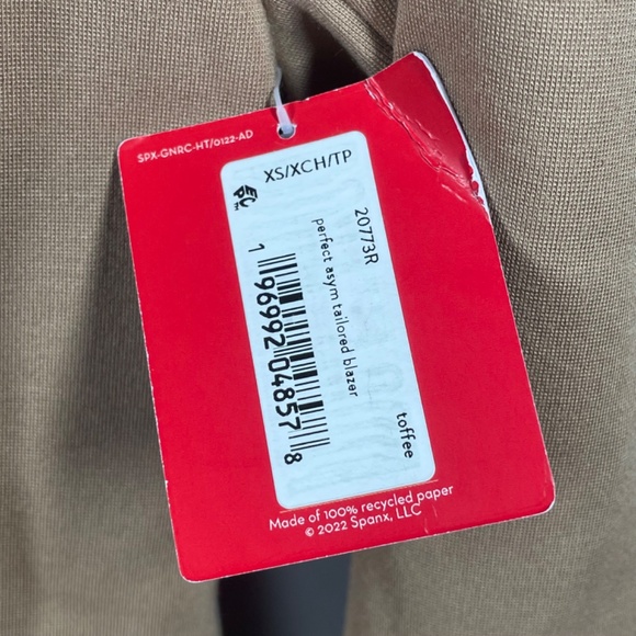 NEW Spanx Blazer Jacket Womens XS brown perfect tailored business casual classic - Picture 6 of 11